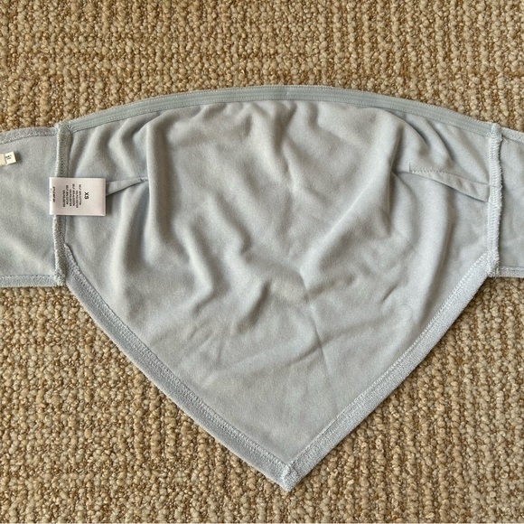 NWOT NIA Terrycloth Women’s Scarf Crop Tie Top in Sky Blue - Size XS - Picture 9 of 11